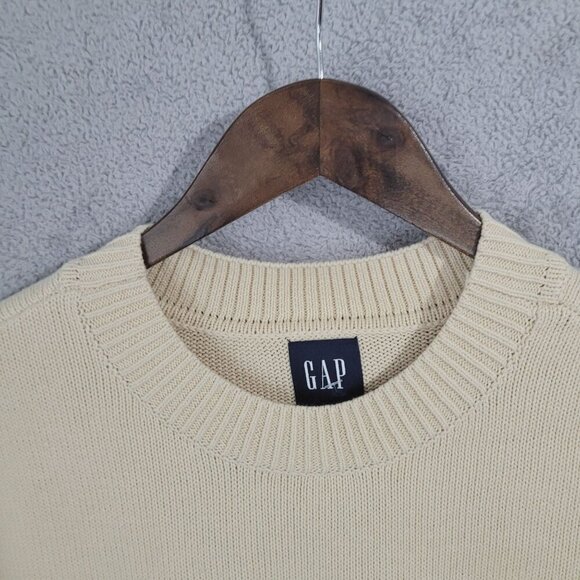 NEW Gap Womens Beige Cotton Knit Pullover Sweater L Long Sleeve Crewneck… - Picture 6 of 8